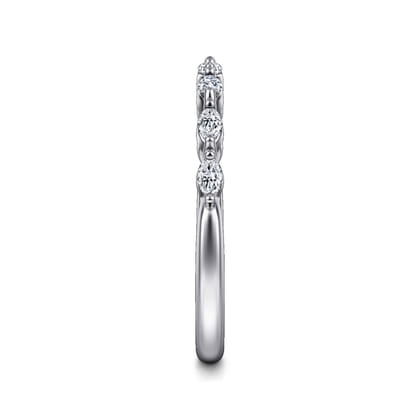 Esther - 14K White Gold Marquise Diamond Anniversary Band