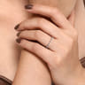 Straight Wedding Ring in 14k White Gold with Marquise Natural Diamond at Gabriel & Co.