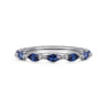 Straight Wedding Ring in 14k White Gold with Marquise Sapphire at Gabriel & Co.
