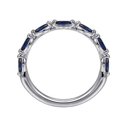 Esther - 14K White Gold Sapphire Marquise Anniversary Band