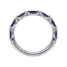 Straight Wedding Ring in 14k White Gold with Marquise Sapphire at Gabriel & Co.