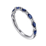 Straight Wedding Ring in 14k White Gold with Marquise Sapphire at Gabriel & Co.