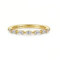 Esther - 14K Yellow Gold 7 Stone Marquise Diamond Anniversary Band