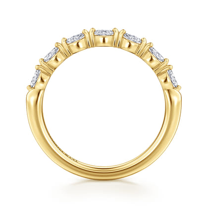 Esther - 14K Yellow Gold 7 Stone Marquise Diamond Anniversary Band