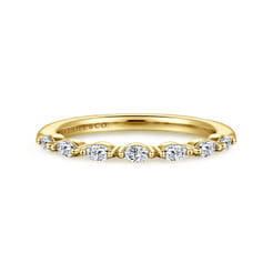 Esther - 14K Yellow Gold Marquise Diamond Anniversary Band