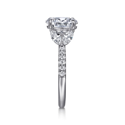 Estrelle - 14K White Gold Oval Diamond Engagement Ring