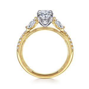 Estrelle - 14K Yellow Gold Oval Diamond Engagement Ring