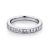 Straight Wedding Ring in 14k White Gold with Princess Cut Natural Diamond at Gabriel & Co.