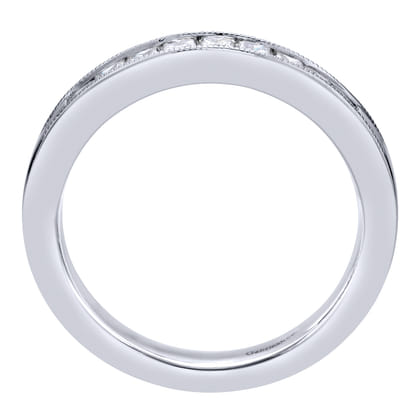 Estrie - 14K White Gold Princess Cut 9 Stone Channel Set Diamond Wedding Band
