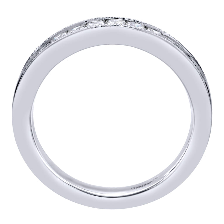 Straight Wedding Ring in 14k White Gold with Princess Cut Natural Diamond at Gabriel & Co. - Shot 2