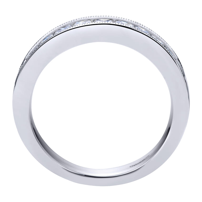 Straight Wedding Ring in 14k White Gold with Princess Cut Natural Diamond at Gabriel & Co. - Shot 2