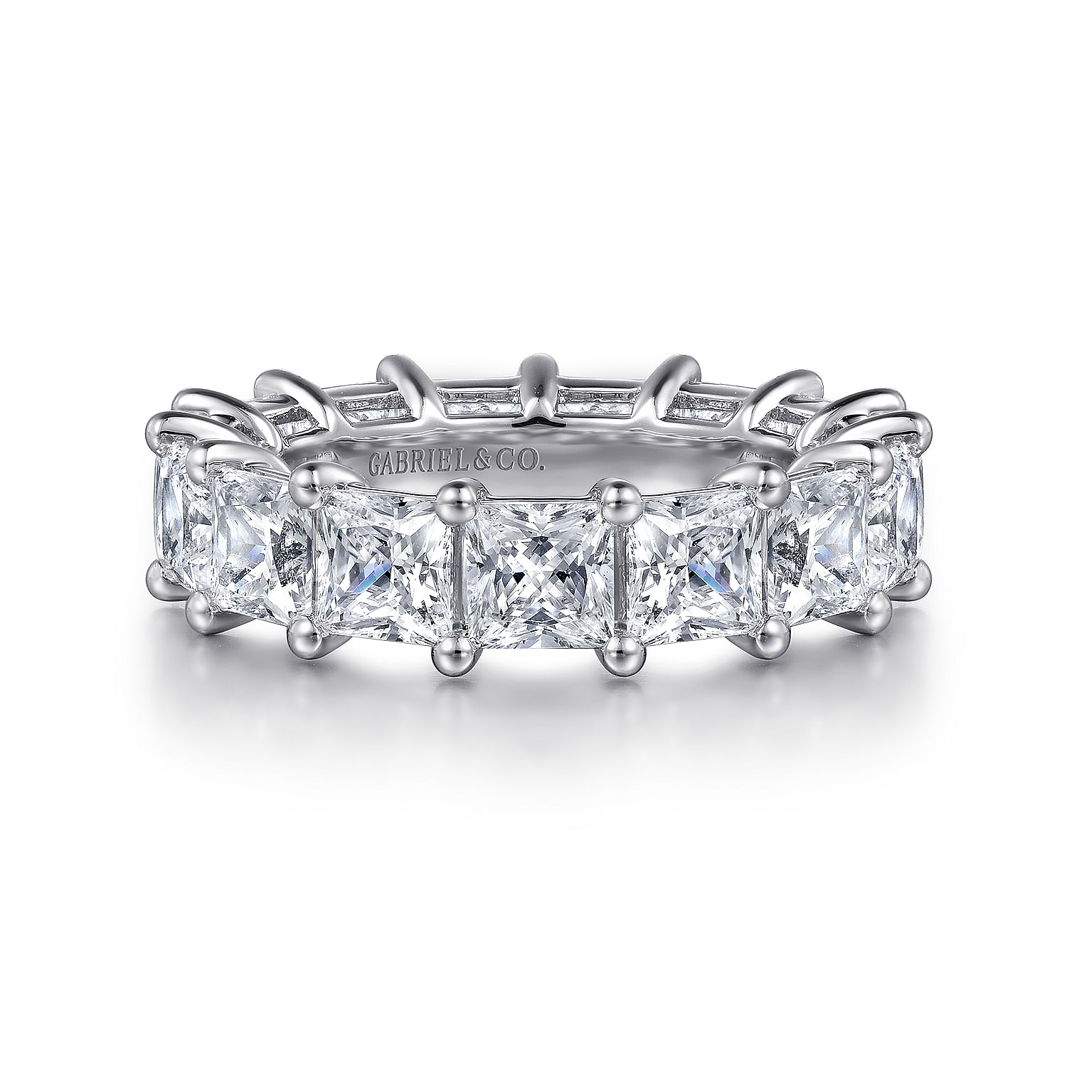 Bordeaux 14K White Gold Princess Cut Shared Prong Diamond Eternity Band
