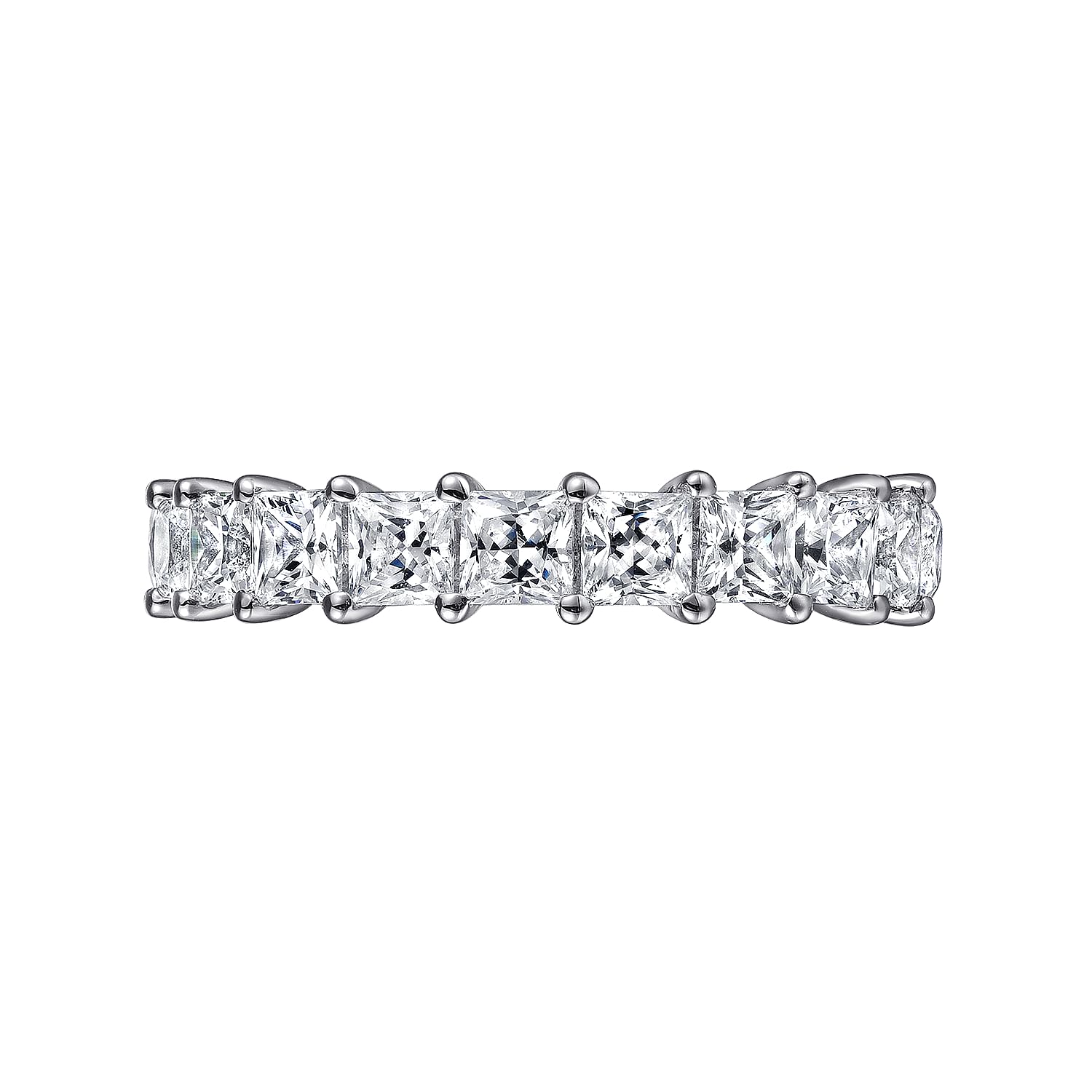 14K White Gold, store 1.68 Ct Princess Cut Diamond, Engagement Half Eternity Band, Wedding Diamond Band, Anniversary Gifts For Wife, Fine Jewelry