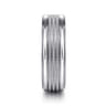 Ethan - 14K White Gold 7mm - Center Rope Channels and Polished Edge Men's Wedding Band in High Polished Finish