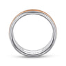Ethan - 14K White-Rose Gold 7mm - Two Tone Men's Wedding Band in High Polished Finish