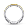 Ethan - 14K White-Yellow Gold 7mm - Two Tone Men's Wedding Band in High Polished Finish