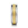 Ethan - 14K White-Yellow Gold 7mm - Two Tone Men's Wedding Band in High Polished Finish
