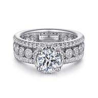 Ethel - 14K White Gold Round Diamond Engagement Ring