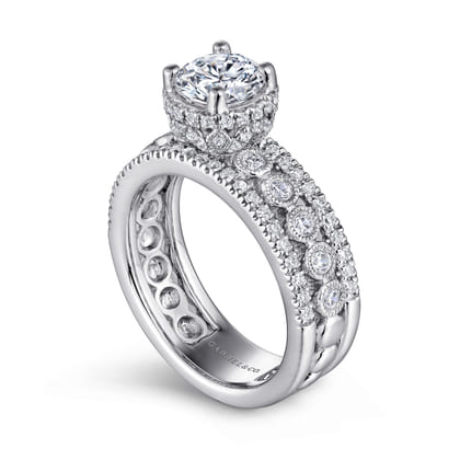 Ethel - 14K White Gold Round Diamond Engagement Ring