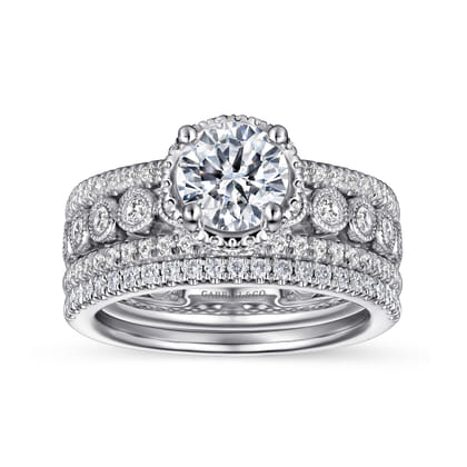 Ethel - 14K White Gold Round Diamond Engagement Ring