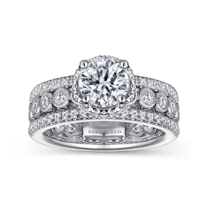 Ethel - 14K White Gold Round Diamond Engagement Ring