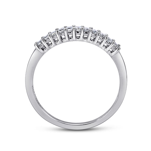 Etienne - 14K White Gold Princess Cut 11 Stone Prong Set Diamond Wedding Band - 0.25 ct - Shot 2