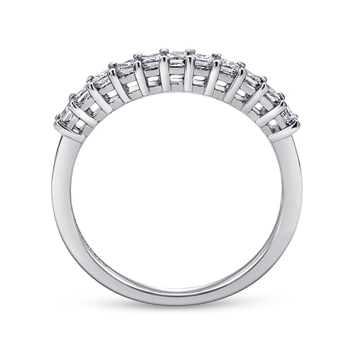 Etienne - 14K White Gold Princess Cut 11 Stone Prong Set Diamond Wedding Band - 0.5 ct - Shot 2