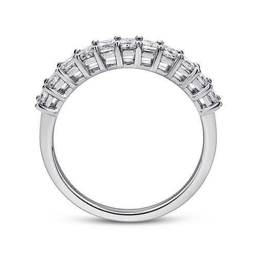 Etienne - 14K White Gold Princess Cut 11 Stone Prong Set Diamond Wedding Band - 0.7 ct - Shot 2