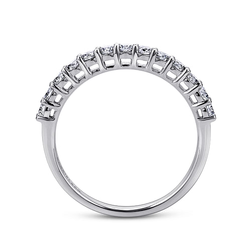 Etna - 14K White Gold Shared Prong Set Diamond Wedding Band - 0.5 ct - Shot 2