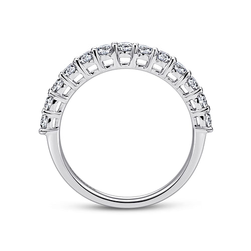 Etna - 14K White Gold Shared Prong Set Diamond Wedding Band - 0.65 ct - Shot 2