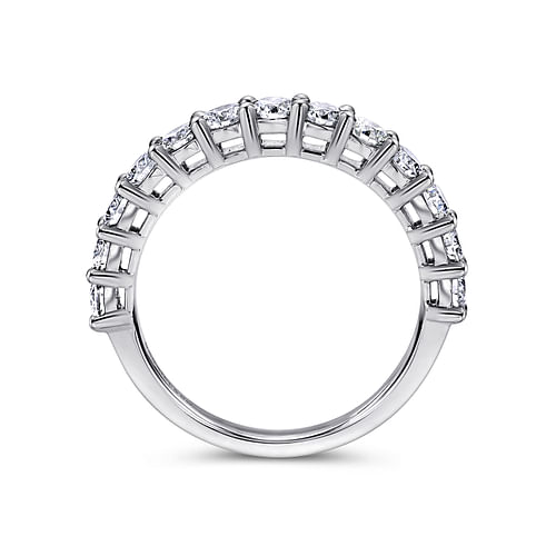 Etna - 14K White Gold Shared Prong Set Diamond Wedding Band - 0.95 ct - Shot 2