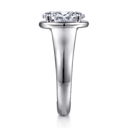 Ettie - 14K White Gold Bezel Prong Oval Diamond Engagement Ring