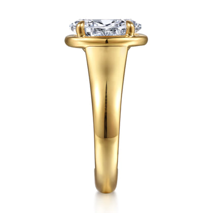 Ettie - 14K Yellow Gold Bezel Prong Oval Diamond Engagement Ring