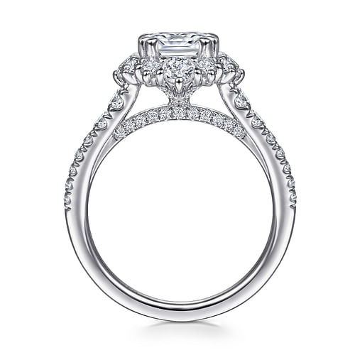Eugenia - 14K White Gold Cushion Halo Diamond Engagement Ring - 1 ct - Shot 2