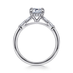Eva - 14K White Gold Emerald Cut Diamond Engagement Ring