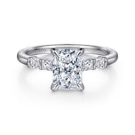 Eva - 14K White Gold Radiant Cut Diamond Engagement Ring