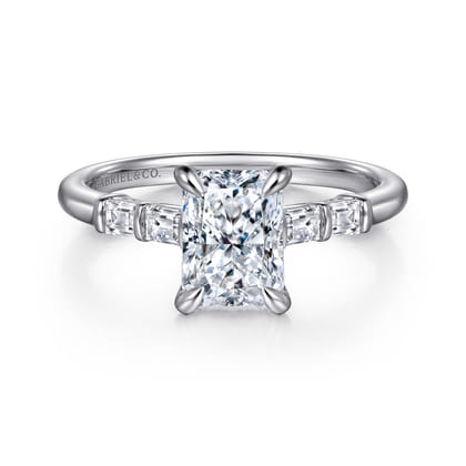 Eva - 14K White Gold Radiant Cut Diamond Engagement Ring