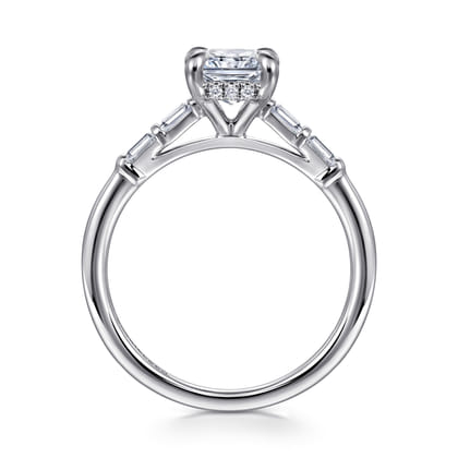 Eva - 14K White Gold Radiant Cut Diamond Engagement Ring