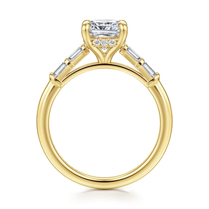 Eva - 14K Yellow Gold Cushion Cut Diamond Engagement Ring