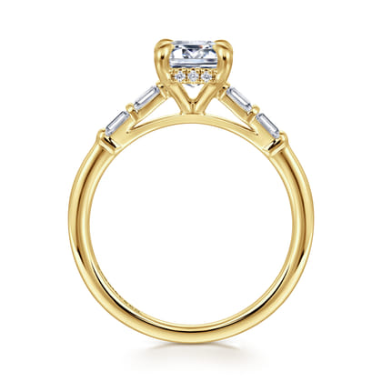 Eva - 14K Yellow Gold Emerald Cut Diamond Engagement Ring