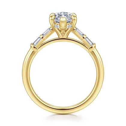 Eva - 14K Yellow Gold Marquise Shape Diamond Engagement Ring