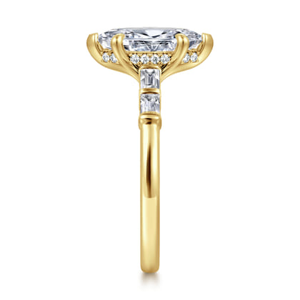 Eva - 14K Yellow Gold Marquise Shape Diamond Engagement Ring
