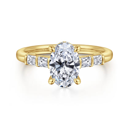Eva - 14K Yellow Gold Oval Diamond Engagement Ring