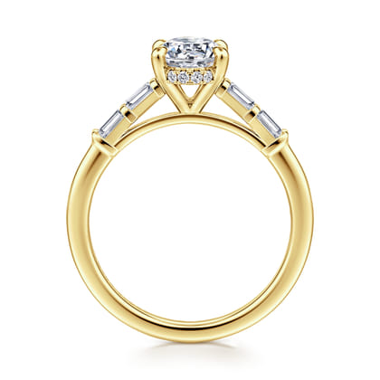 Eva - 14K Yellow Gold Oval Diamond Engagement Ring