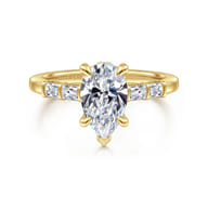 Eva - 14K Yellow Gold Pear Shape Diamond Engagement Ring