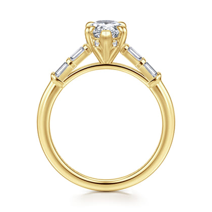 Eva - 14K Yellow Gold Pear Shape Diamond Engagement Ring