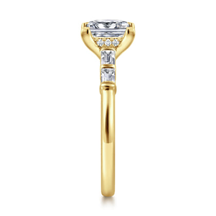 Eva - 14K Yellow Gold Princess Cut Diamond Engagement Ring