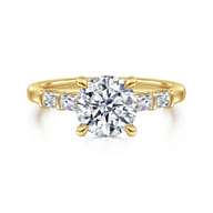 Eva - 14K Yellow Gold Round Diamond Engagement Ring