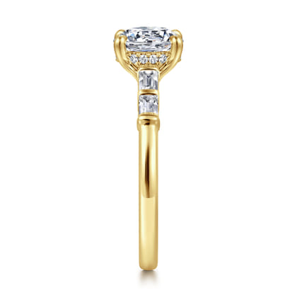 Eva - 14K Yellow Gold Round Diamond Engagement Ring