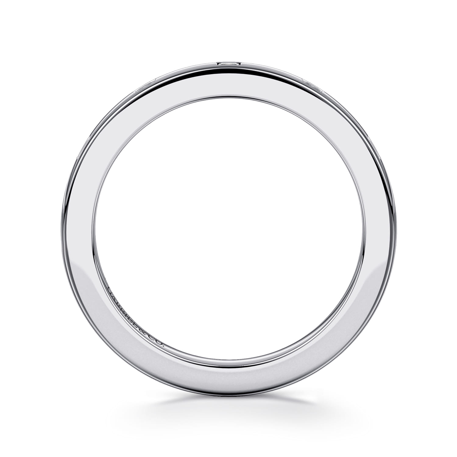 Fancy Wedding Ring in 14k White Gold with Princess Cut Natural Diamond at Gabriel & Co. - Shot 2